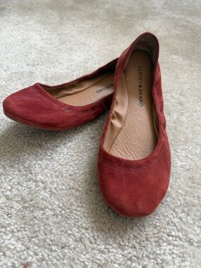 Lucky Brand Suede Flats - Burnt Orange
